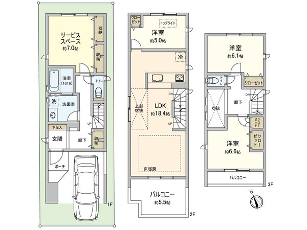 中原区木月4丁目(借地権付中古戸建) 間取図(平面図) 中原区木月4丁目(借地権付中古戸建) 間取図(平面図)