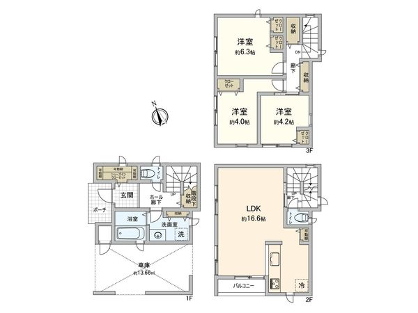 高津区蟹ケ谷(新築戸建) 間取図(平面図) 高津区蟹ケ谷(新築戸建) 間取図(平面図)