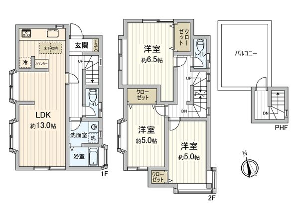 高津区明津(戸建) 間取図(平面図) 高津区明津(戸建) 間取図(平面図)