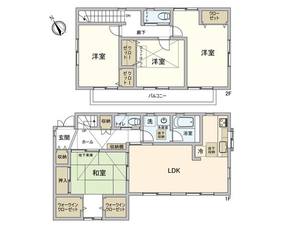 港北区高田東2丁目(戸建) 間取図(平面図) 港北区高田東2丁目(戸建) 間取図(平面図)
