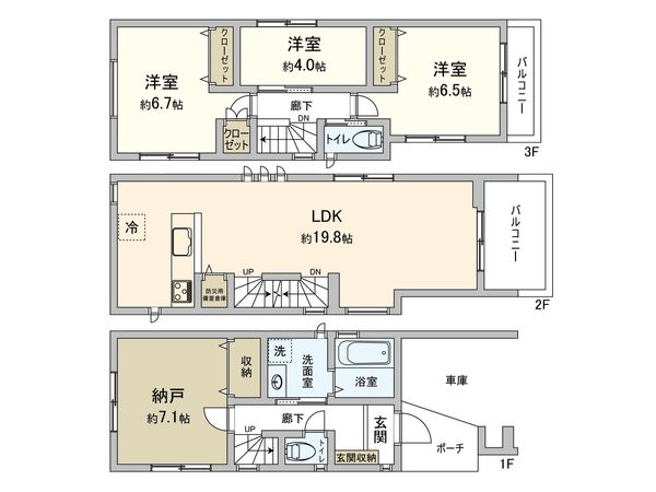 鶴見区獅子ケ谷2丁目(新築戸建)2号棟 間取図(平面図) 鶴見区獅子ケ谷2丁目(新築戸建)2号棟 間取図(平面図)