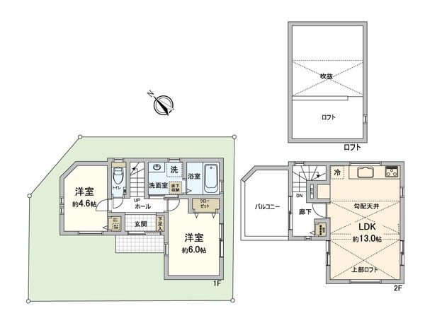 港北区高田西3丁目(新築戸建) 間取図(平面図) 港北区高田西3丁目(新築戸建) 間取図(平面図)