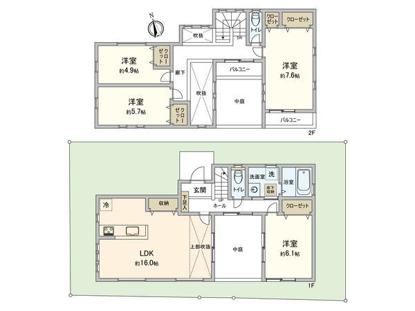 港北区高田西5丁目(戸建) 間取図(平面図) 港北区高田西5丁目(戸建) 間取図(平面図)