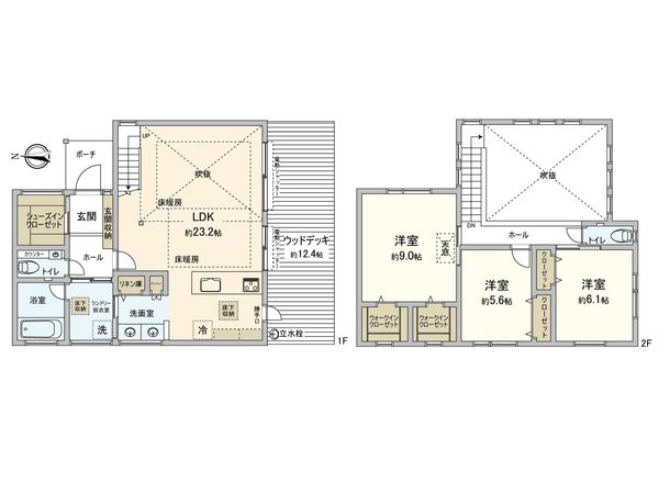 港北区日吉1丁目(新築戸建) 間取図(平面図) 港北区日吉1丁目(新築戸建) 間取図(平面図)
