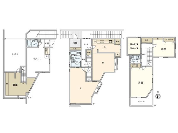 港北区日吉本町2丁目(賃貸併用住宅) 間取図(平面図) 港北区日吉本町2丁目(賃貸併用住宅) 間取図(平面図)