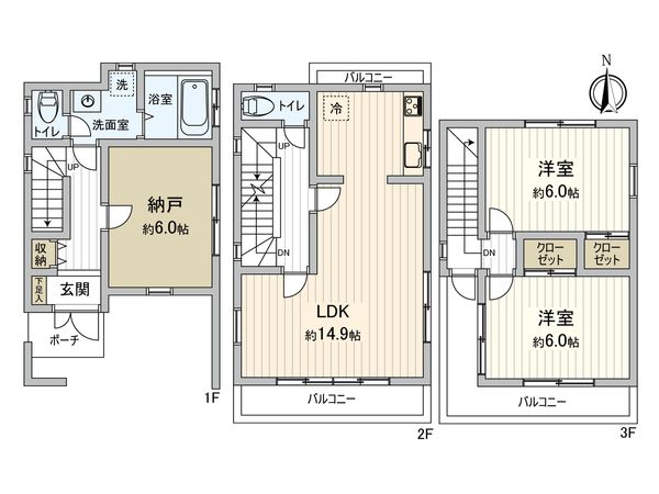 港北区日吉3丁目(戸建) 間取図(平面図) 間取図(平面図)
