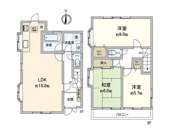 港北区下田町5丁目(戸建) 間取図(平面図) 間取図(平面図)