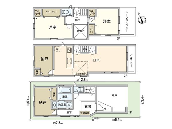 港北区高田西2丁目(新築2号棟) 間取図(平面図) 港北区高田西2丁目(新築2号棟) 間取図(平面図)