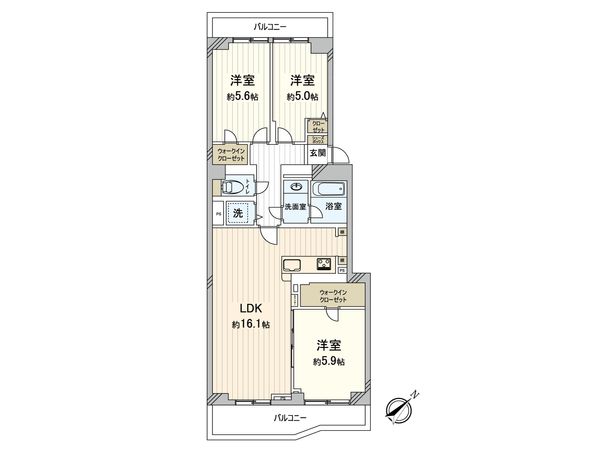 日吉第弐ハイム C棟 間取図(平面図) 間取図(平面図)