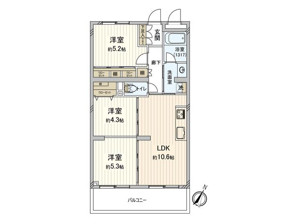 ニューウェルテラス 第5日吉 間取図(平面図) ニューウェルテラス 第5日吉 間取図(平面図)