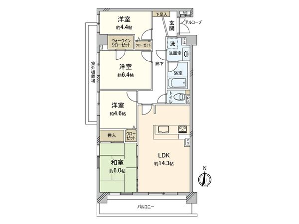 ビューネ日吉 間取図(平面図) ビューネ日吉 間取図(平面図)