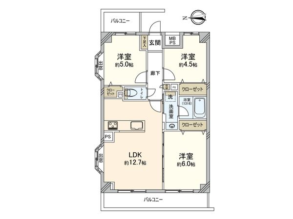 プランヴェール新川崎 間取図(平面図) プランヴェール新川崎 間取図(平面図)
