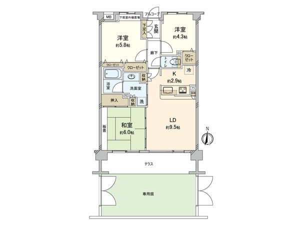 クレストフォルム日吉サウスウィング 間取図(平面図) クレストフォルム日吉サウスウィング 間取図(平面図)