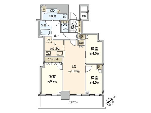 リヴァリエ B棟 間取図(平面図) リヴァリエ B棟 間取図(平面図)