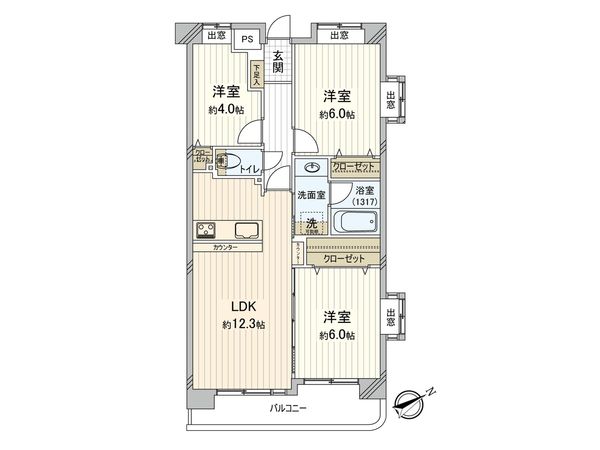 サングレイス綱島参番館 間取図(平面図) サングレイス綱島参番館 間取図(平面図)