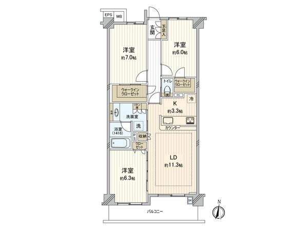 パレステージ日吉さくらが丘 間取図(平面図)