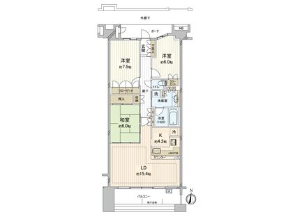 オーベル元住吉プレクシード 間取図(平面図) 間取図(平面図)