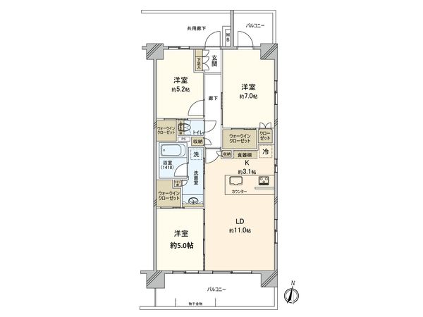 サンクレイドル元住吉 間取図(平面図)