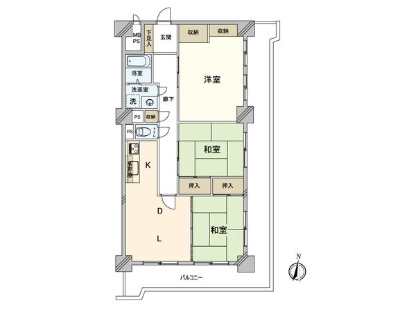 鶴見岸谷ハイツ A棟 間取図(平面図)