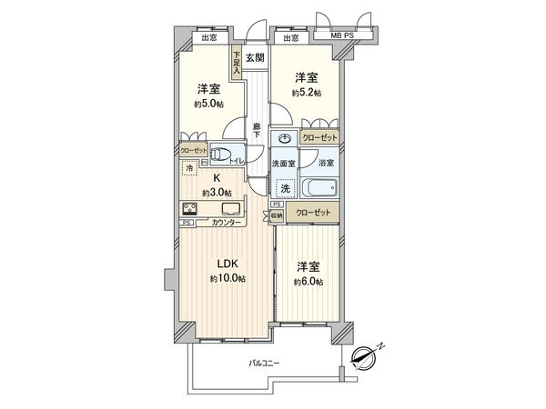 ライオンズガーデン日吉本町 間取図(平面図) ライオンズガーデン日吉本町 間取図(平面図)