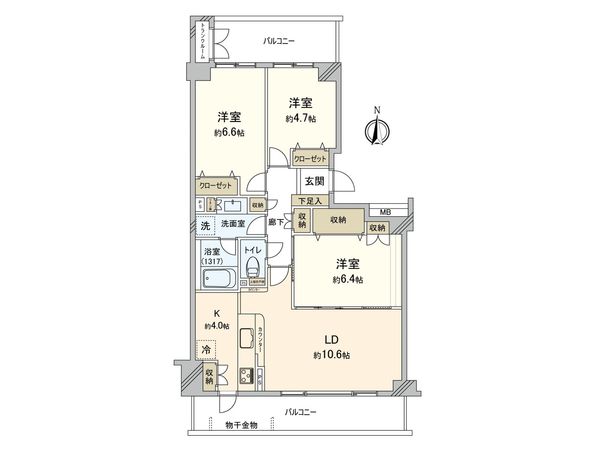 ガーデンポートⅡ番館 間取図(平面図) ガーデンポートⅡ番館 間取図(平面図)