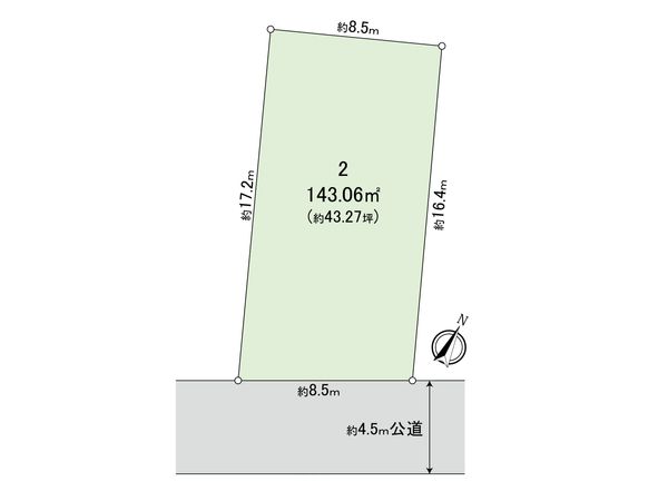 あざみ野3丁目土地 2号地 区画図 あざみ野3丁目土地 2号地 区画図