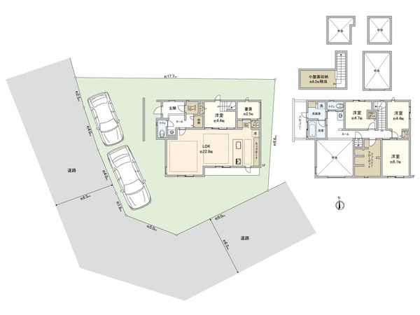 美しが丘4丁目 戸建 間取図(平面図)