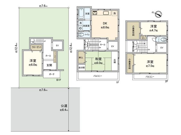 新石川4丁目戸建 間取図(平面図) 新石川4丁目戸建 間取図(平面図)
