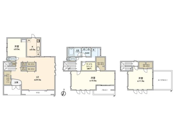 美しが丘3戸建 間取図(平面図) 間取図(平面図)