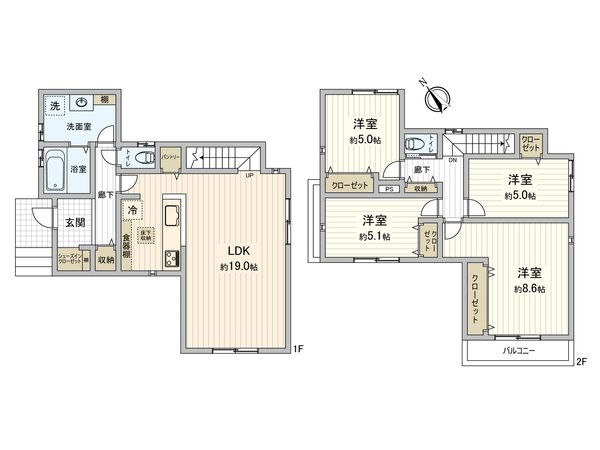 新石川4丁目新築戸建 3号棟 間取図(平面図)