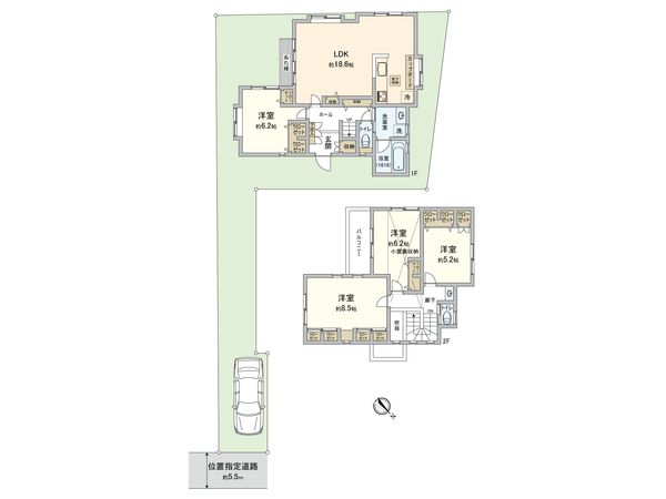美しが丘西2丁目戸建 間取図(平面図) 美しが丘西2丁目戸建 間取図(平面図)