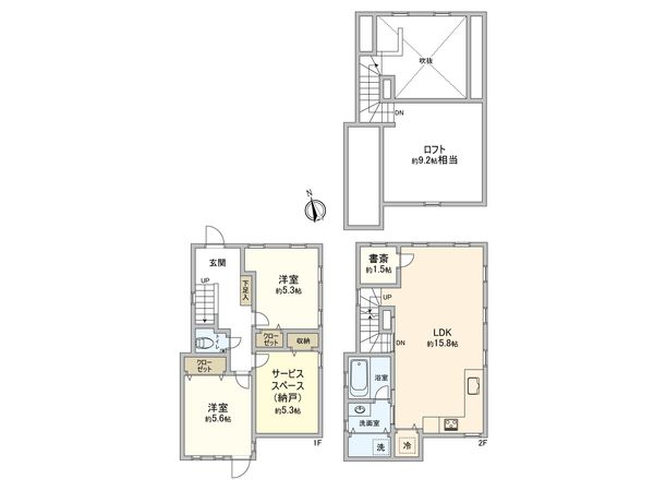 横浜市青葉区榎が丘 戸建て 間取図(平面図)
