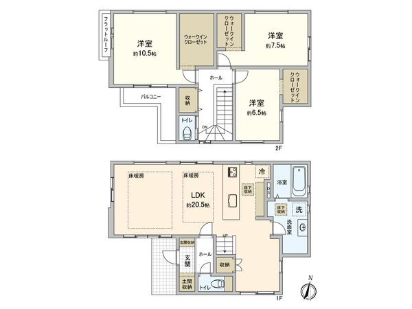 あざみ野4丁目新築戸建 間取図(平面図) 間取図(平面図)