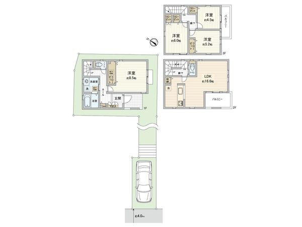 フォレストタウン菅生North 2号棟 間取図(平面図) フォレストタウン菅生North 2号棟 間取図(平面図)