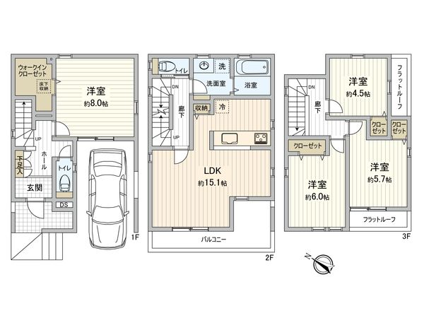フォレストタウン菅生North 3号棟 間取図(平面図) フォレストタウン菅生North 3号棟 間取図(平面図)