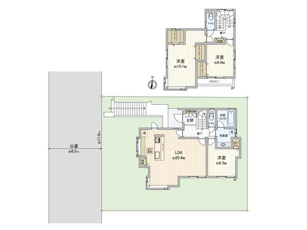市ケ尾町 戸建 間取図(平面図)