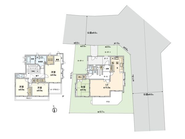 松風台 戸建 間取図(平面図)