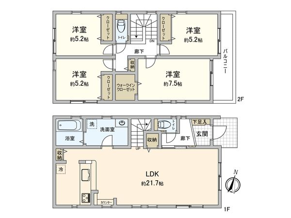 菅生ケ丘3期 2号棟 間取図(平面図) 菅生ケ丘3期 2号棟 間取図(平面図)