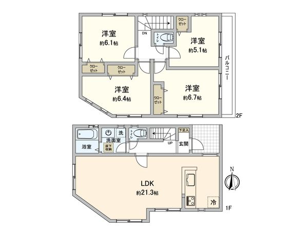 潮見台 新築3号棟 間取図(平面図) 潮見台 新築3号棟 間取図(平面図)