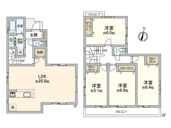 潮見台 新築4号棟 間取図(平面図) 潮見台 新築4号棟 間取図(平面図)
