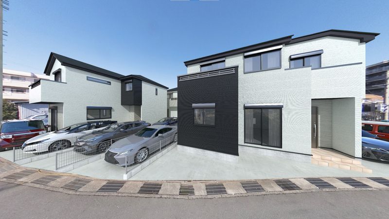 水沢2丁目新築戸建 3号棟 外観パース図 水沢2丁目新築戸建 3号棟 外観パース図