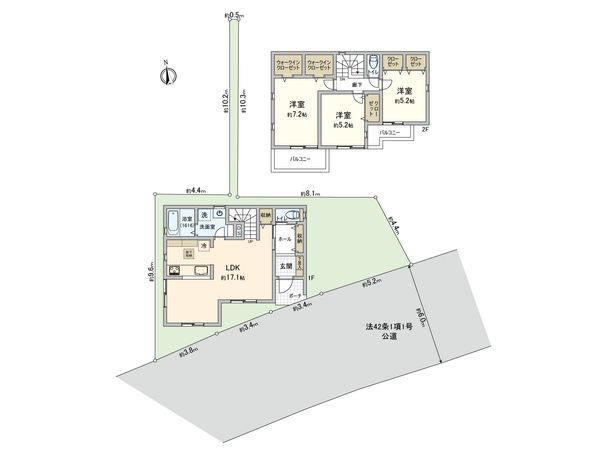 水沢2丁目新築戸建 5号棟 間取図(平面図) 水沢2丁目新築戸建 5号棟 間取図(平面図)
