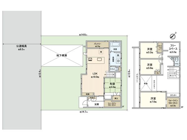 横浜市青葉区新石川4丁目 戸建 間取図(平面図) 横浜市青葉区新石川4丁目 戸建 間取図(平面図)