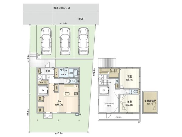 美しが丘2丁目戸建 間取図(平面図) 美しが丘2丁目戸建 間取図(平面図)