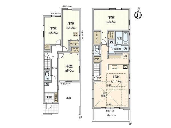 あざみ野4丁目 新築1号棟 間取図(平面図) あざみ野4丁目 新築1号棟 間取図(平面図)