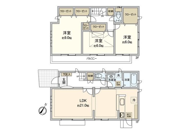 美しが丘西2丁目戸建 間取図(平面図)