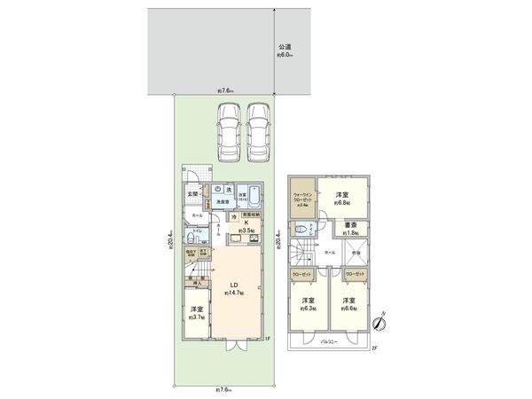 横浜市青葉区大場町戸建て 間取図(平面図) 横浜市青葉区大場町戸建て 間取図(平面図)