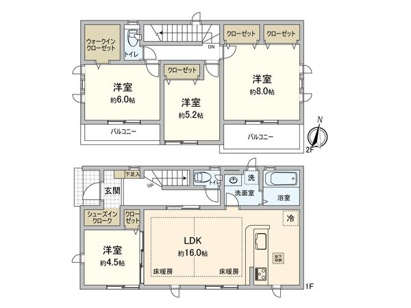 元石川町新築戸建 1号棟 間取図(平面図)