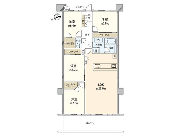 ミオカステーロあざみ野南 間取図(平面図) ミオカステーロあざみ野南 間取図(平面図)
