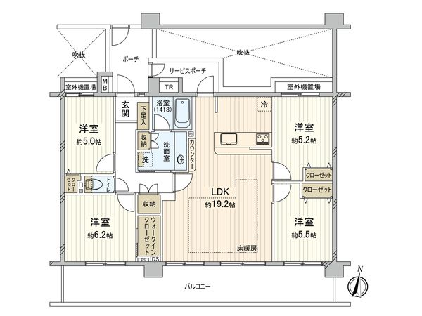 サンクタスヒューマンたまプラーザ 間取図(平面図) サンクタスヒューマンたまプラーザ 間取図(平面図)